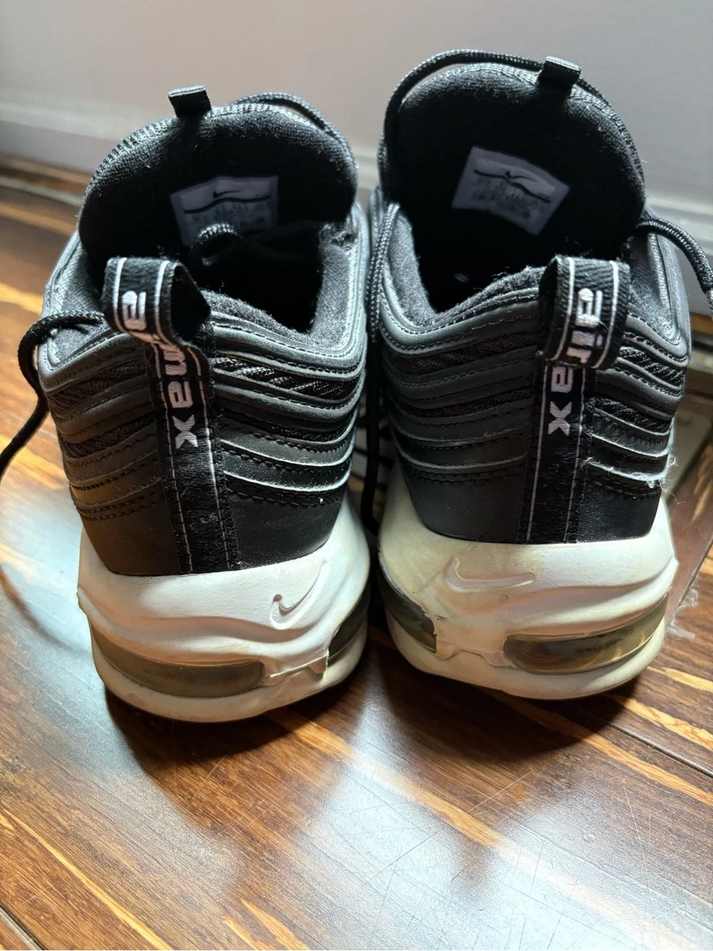 Nike Men’s Black and White Air Max 97 Sneakers - Picture 3 of 7
